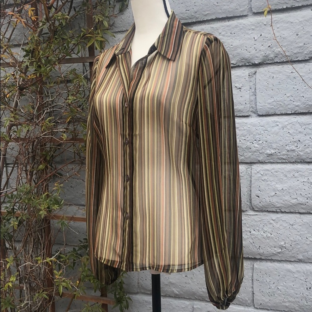 Green sheer blouse